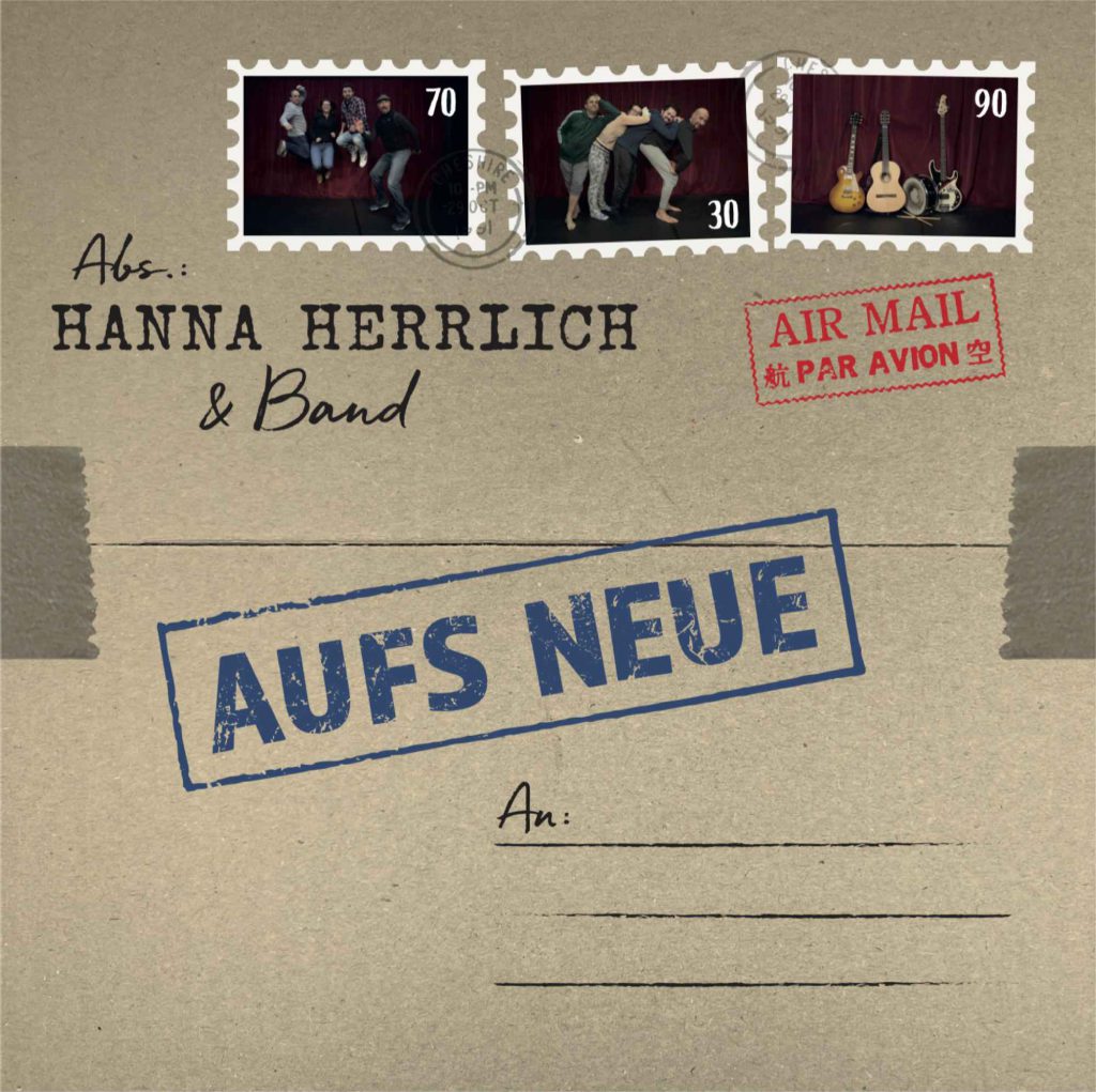 Hero-Bild für Kontaktseite: CD-Cover "Aufs Neue", wie ein Paket